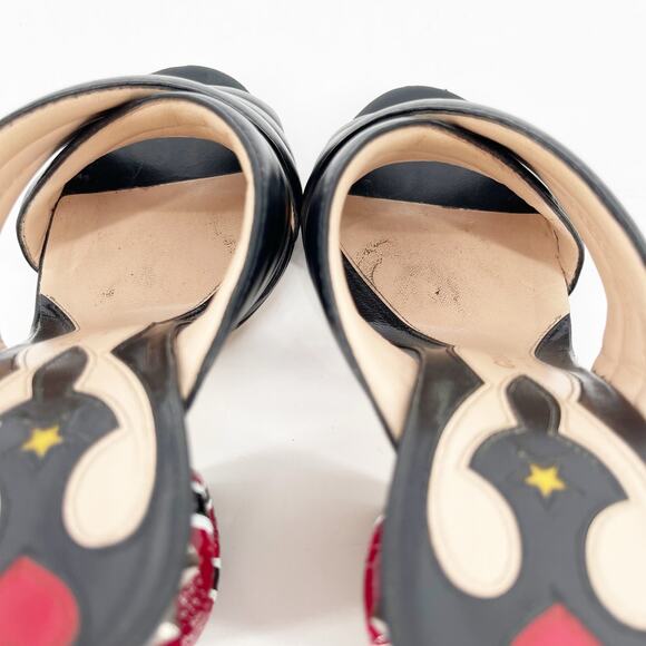 Gucci Black Quilted Leather Webby Snake-heel Mule Sandal Slide size EU 38.5 - Picture 10 of 13